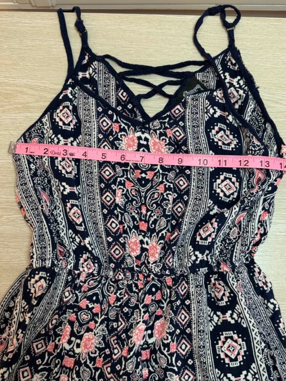 Angie Navy Patterned Romper S - Picture 4 of 8